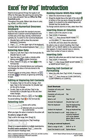 Download Microsoft Excel for iPad Quick Reference Guide: Introduction (Cheat Sheet of Instructions, Tips & Shortcuts - Laminated Card) - Beezix Inc. | PDF