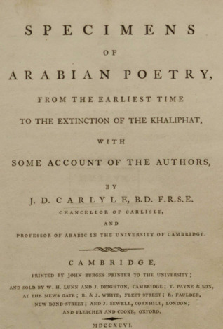 Download Specimens of Arabian Poetry: From the Earliest Time to the Extinction of the Khaliphat, with Some Account of the Authors - J D Carlyle file in PDF