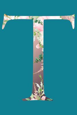 Read Online T: 105 Page Dot Grid Journal: 6x9 Floral Initial Dotted Notebook: Satin Matte Teal Cover -  | PDF
