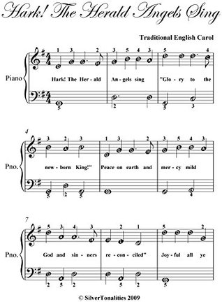 Read Online Hark the Herald Angels Sing Easiest Piano Sheet Music - Christmas Carol file in ePub