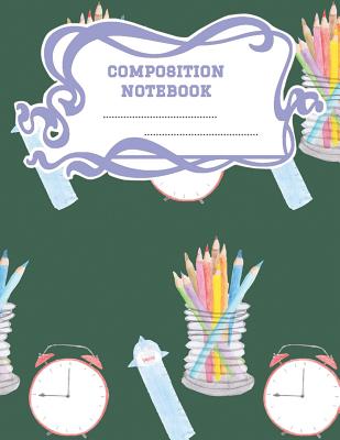 Read Online Composition Notebook: A 8.5x11 Inch Matte Softcover Paperback Notebook Graph Paper Journal - 120 pages 4x4 Grids -Back to School Clock Ruler Pencil -  | PDF